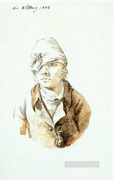 カスパー・ダヴィッド・フリードリヒ Painting - 帽子と照準アイシールドを付けた自画像 カスパール・ダヴィッド・フリードリヒ